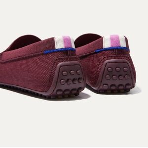 Rothy's Burgundy Loafers with Pink and Blue Accents